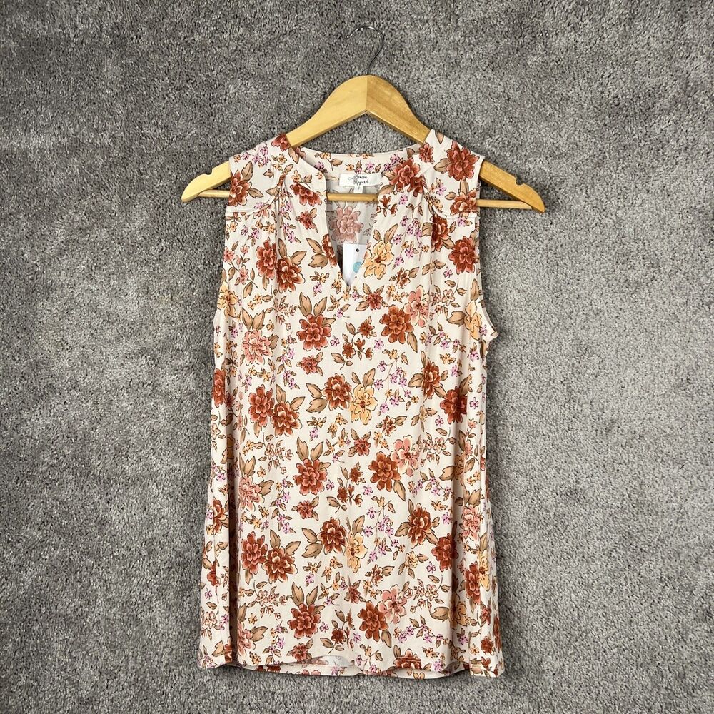 Beacon Apparel Shirt Womens Small Multicolor Floral Sleeveless Stitch Fix Top